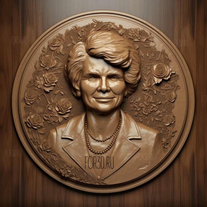 Laura Bush 1 stl model for CNC